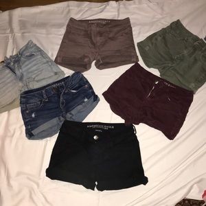 6 pairs of American eagle jean stretchy shorts